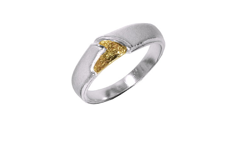 12543-Ring, Silber 925 mit Gold 750