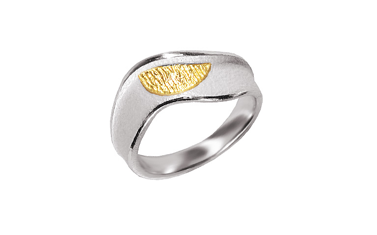 12926-Ring, Silber 925 mit Gold 750
