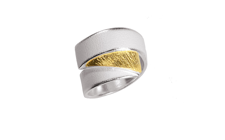12839-ring, silver 925 with gold 750