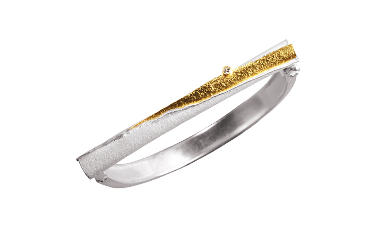 14242-Armschmuck, Silber 925 mit Gold 750 und Brillant