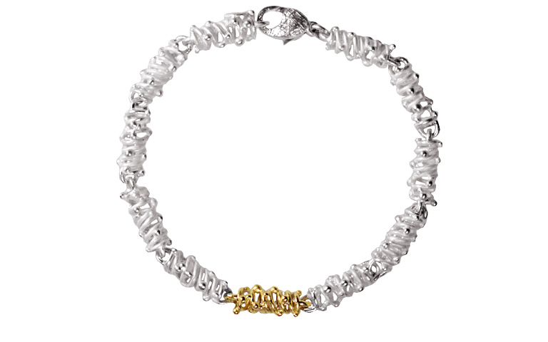 14264-Armschmuck, Silber 925, mit Gold 750