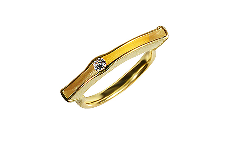 02167-Ring, Gold 750 mit Brillant