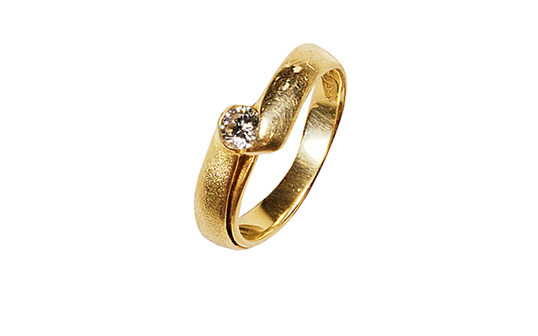 02929-Ring, Gold 750 mit Brillant