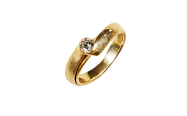 02929-Ring, Gold 750 mit Brillant