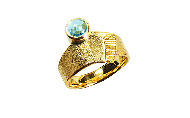 05089-Ring, Gold 750 mit Aquamarine