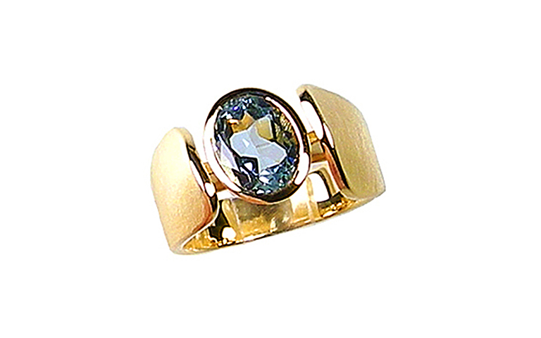 05150-Ring, Gold 750 mit Aquamarin