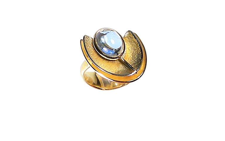 05151-Ring, Gold 750 mit Aquamarin