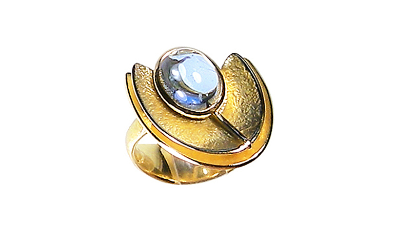 05151-Ring, Gold 750 mit Aquamarin