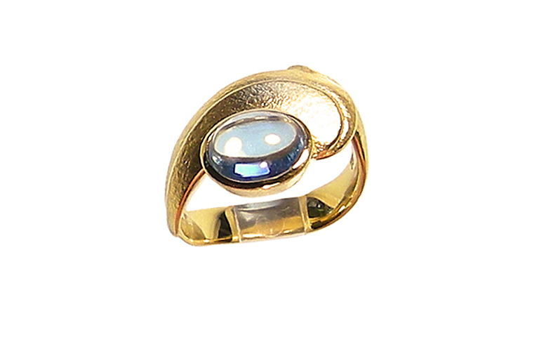 05153-Ring, Gold 750  mit Aquamarin