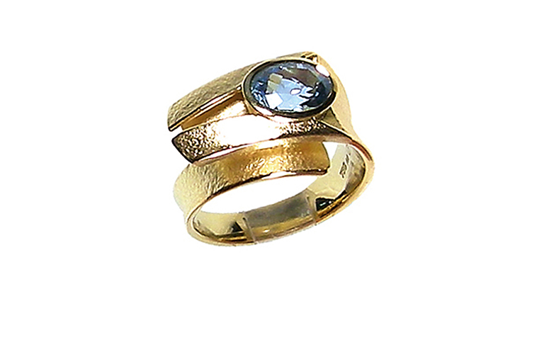 05154-Ring, Gold 750  mit Aquamarin