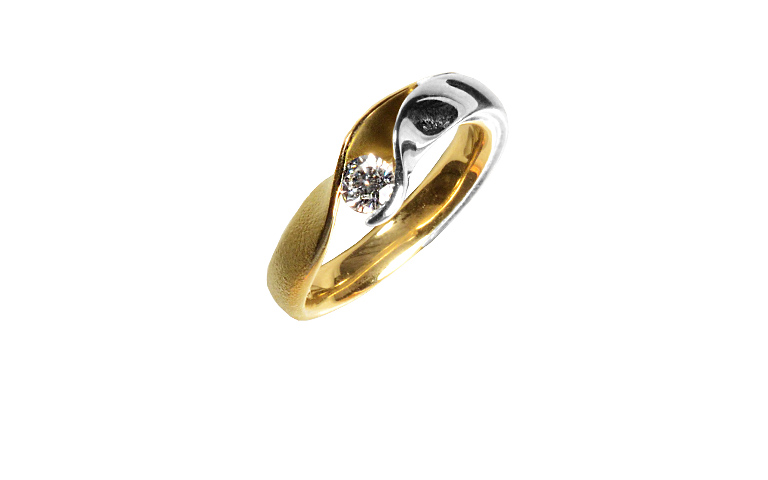 05214-Ring, Weiss- und Gelbgold 750 mit Brillant