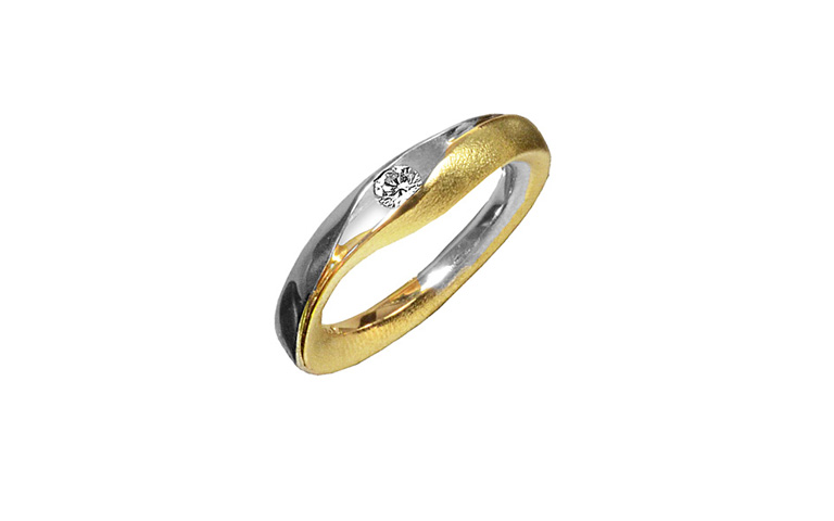 05221-Ring, Weiss- und Gelbgold 750 mit Brillant