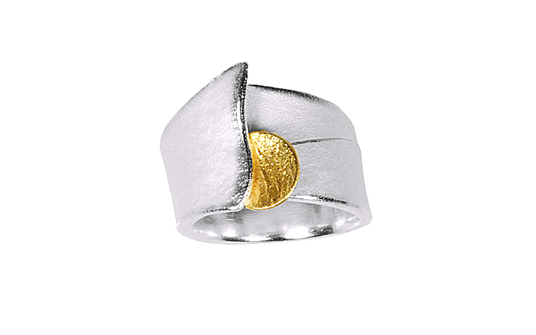 12621-Ring, Silber 925 mit Gold 750