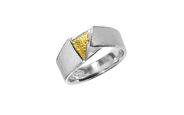 12649-Ring, Silber 925 mit Gold 750