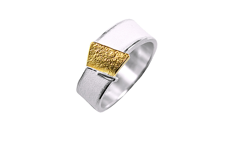 12677-Ring, Silber 925 mit Gold 750