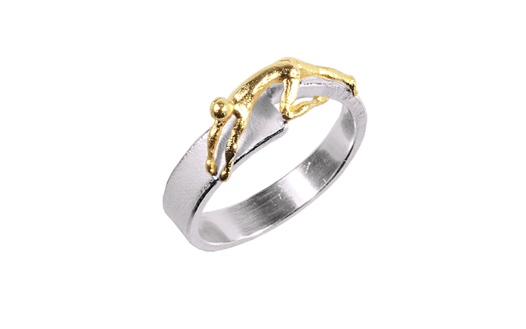 12707-Ring, Silber 925 mit Gold 750