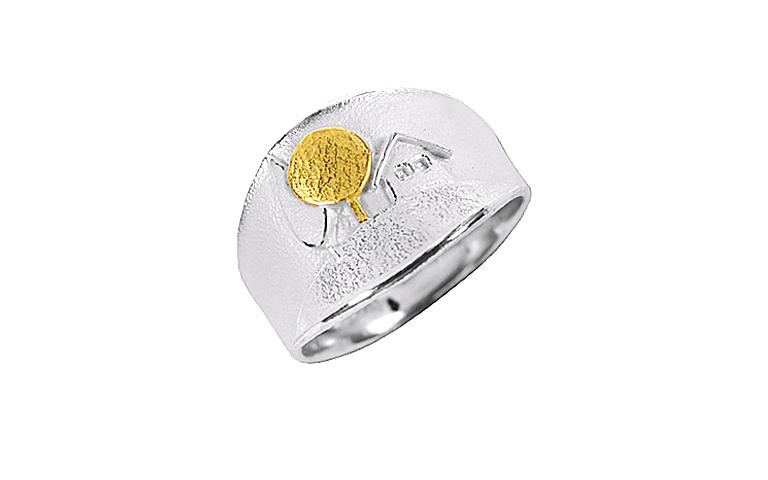 12714-Ring, Silber 925 mit Gold 750