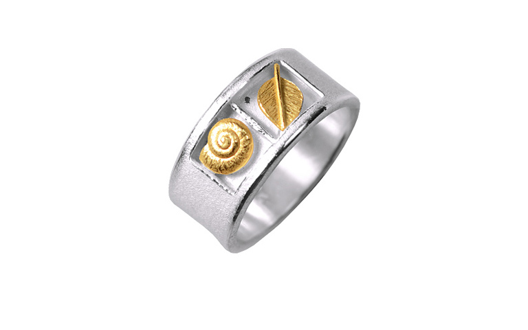 12729-Ring, Silber 925 mit Gold 750