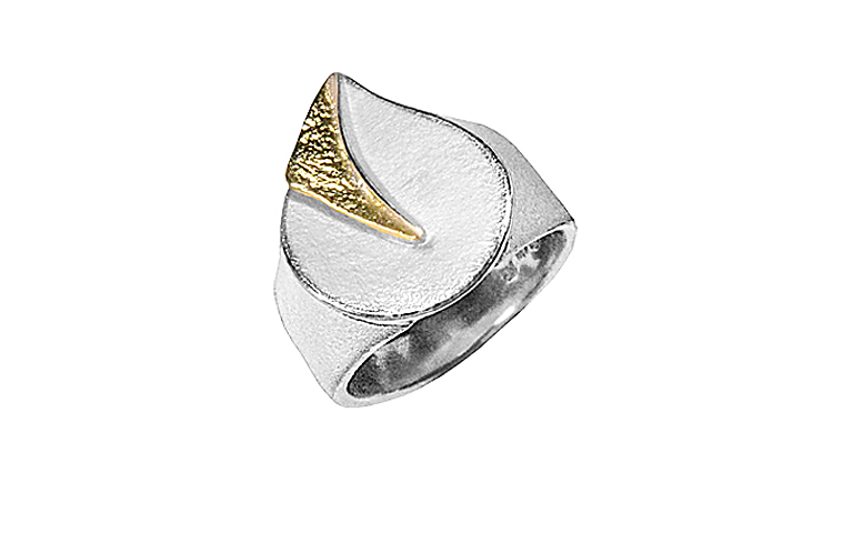 12787-Ring, Silber 925 mit Gold 750