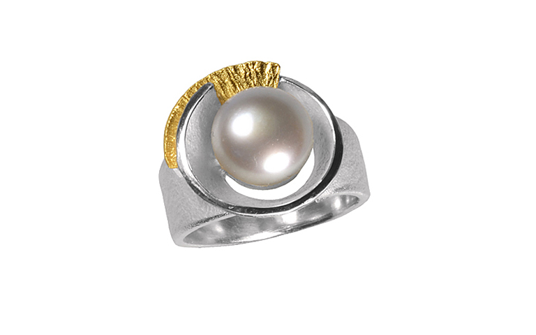 12798-Ring, Silber 925 mit Gold 750