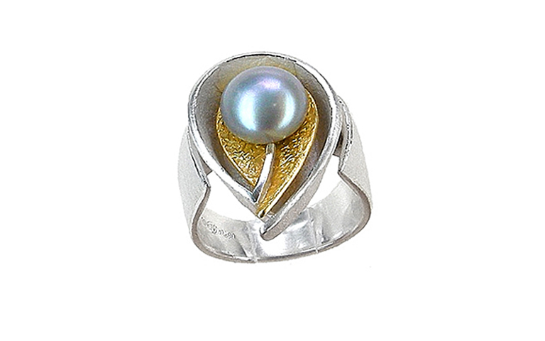 12801-Ring, Gold 750, Silber 925