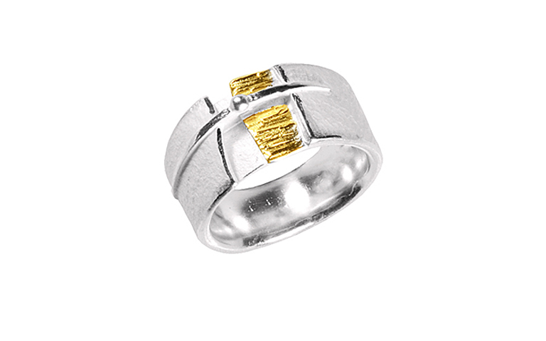 12806-Ring, Silber 925 mit Gold 750