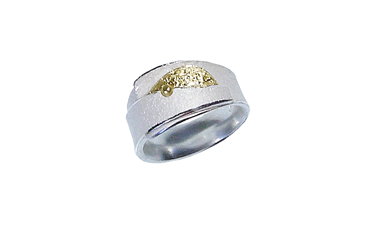 12808-Ring, Silber 925 mit 750 Gold