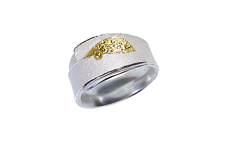 12808-Ring, Silber 925 mit 750 Gold