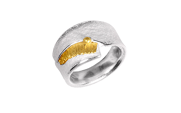 12809-Ring, Silber 925 mit Gold 750