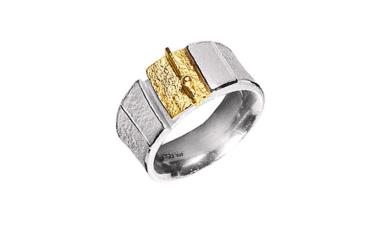 12810-Ring, Silber 925 mit Gold 750