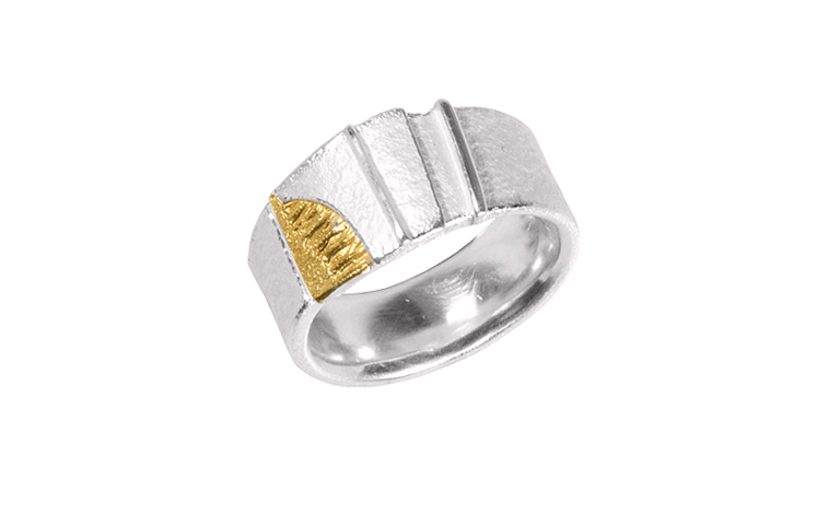 12811-Ring, Silber 925 mit Gold 750