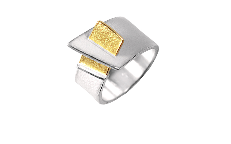 12816-Ring, Silber 925 mit Gold 750