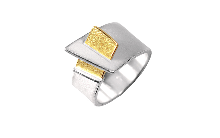 12816-Ring, Silber 925 mit Gold 750