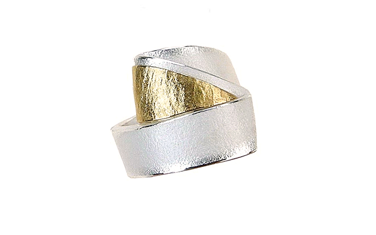 12818-Ring, Gold 750, Silber 925