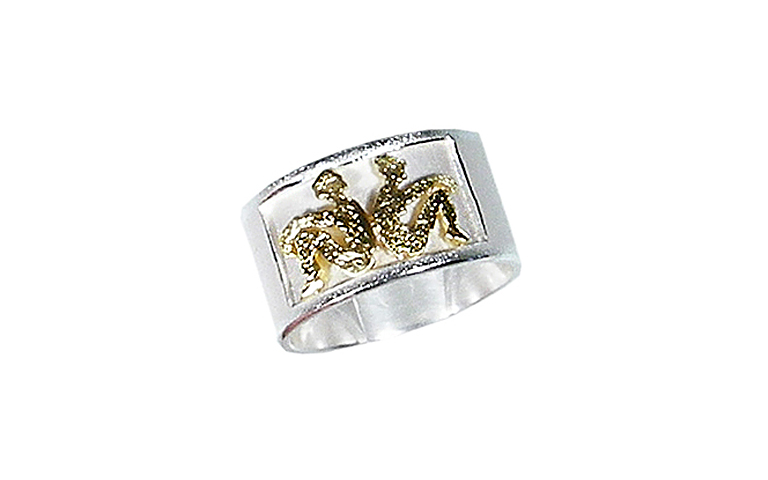 12825-Ring, Silber 925 mit 750 Gold