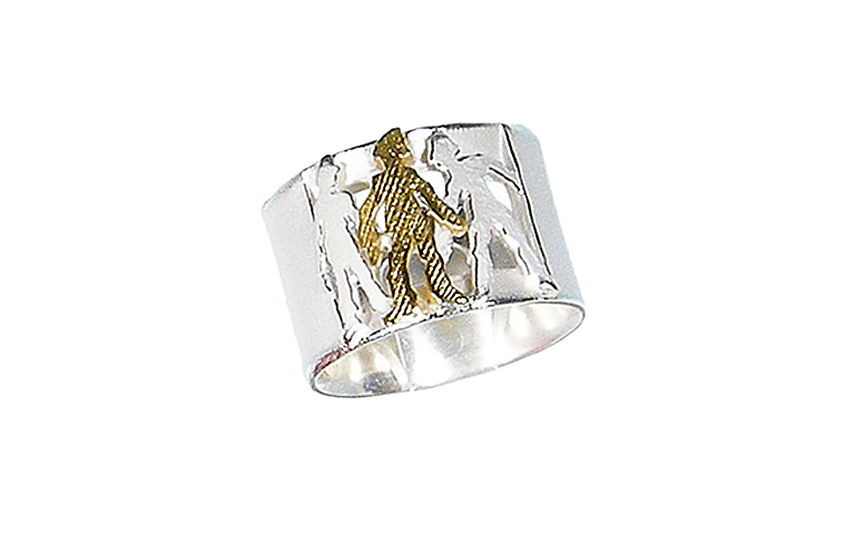 12826-Ring, Silber 925 mit 750 Gold