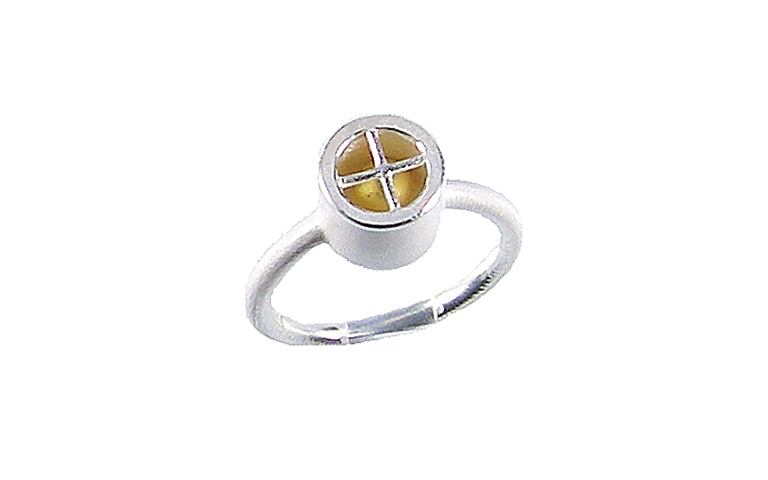 12837-Ring, Gold 750, Silber 925