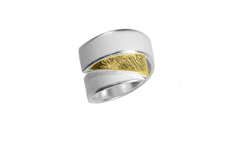 12839-Ring, Silber 925 mit Gold 750