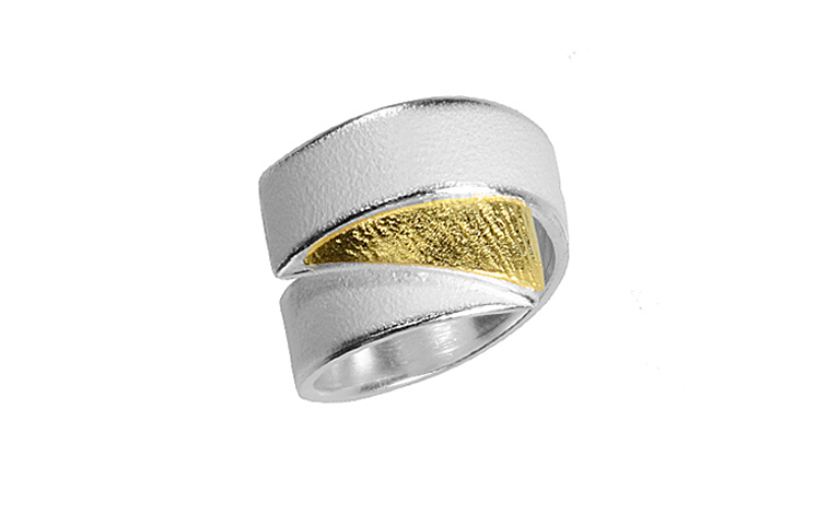 12839-Ring, Silber 925 mit Gold 750