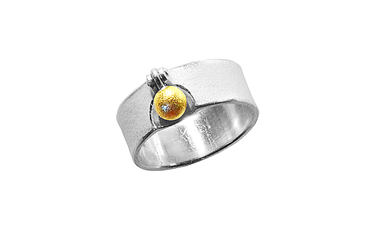 12840-Ring, Silber 925 mit Gold 750