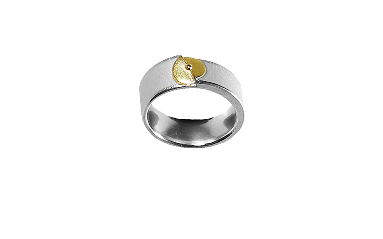 12862-Ring, Silber 925 mit Gold 750