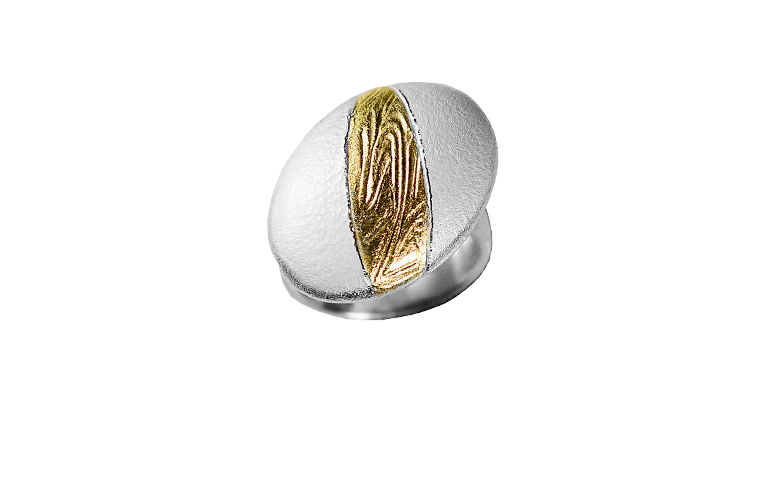 12864-Ring, Silber 925 mit Gold 750