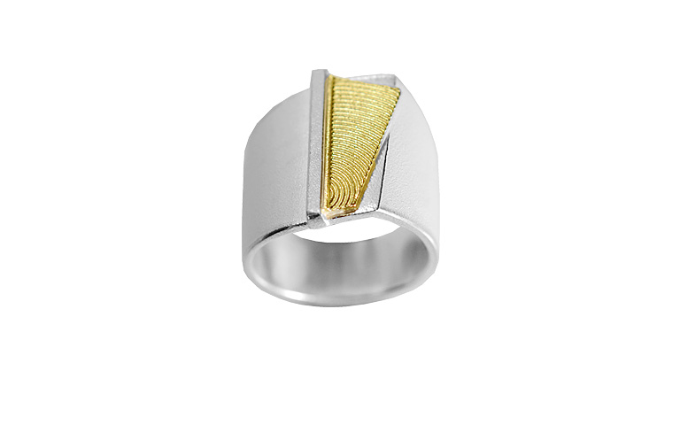 12866-Ring, Silber 925 mit Gold 750