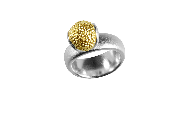 12872-Ring, Silber 925 mit Gold 750