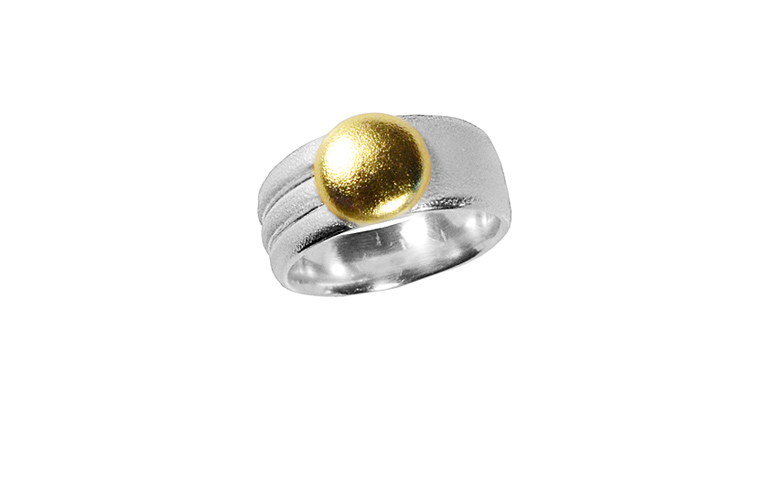 12873-Ring, Silber 925 mit Gold 750