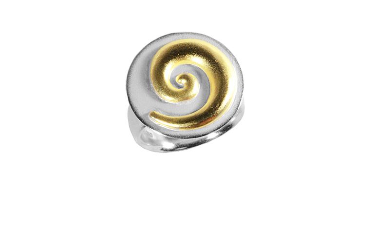 12874-Ring, Silber 925 mit Gold 750