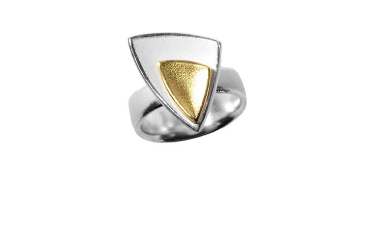12875-Ring, Silber 925 mit Gold 750