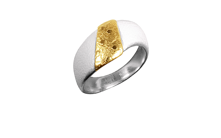 12888-Ring, Silber 925 mit Gold 750