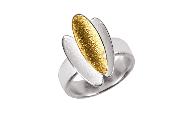 12902-Ring, Silber 925 und Gold 750