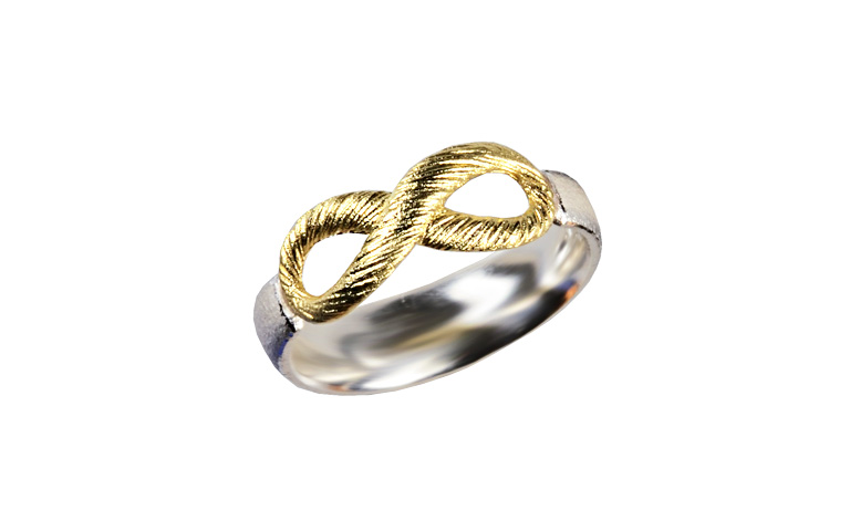 12903-Ring, Silber 925 mit Gold 750